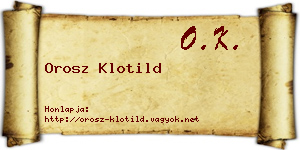 Orosz Klotild névjegykártya